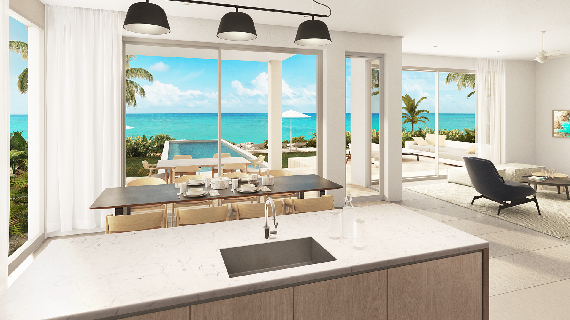 ©South Bank | Residences | Reef Villa | Kitchen and Living Area