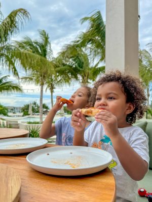 Kids Eating Pizza at Lua | South Bank